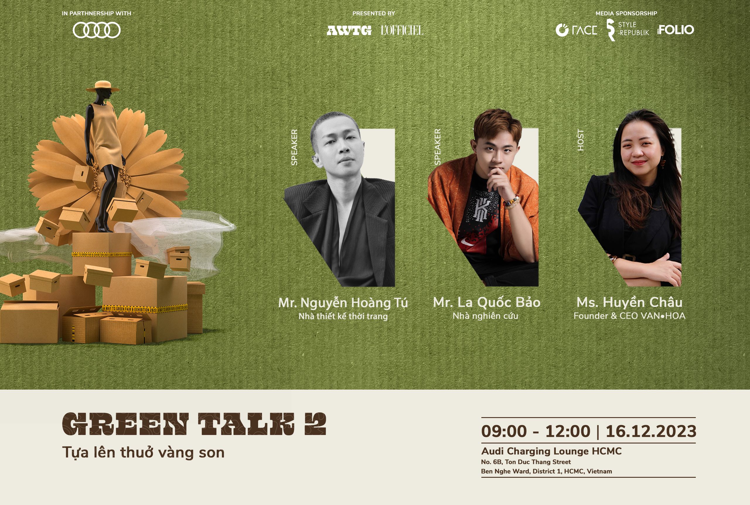 GreenTALK là chuỗi talk show với sự đồng hành của nhiều chuyên gia, nhà thiết kế và cá nhân truyền cảm hứng thuộc nhiều lĩnh vực.